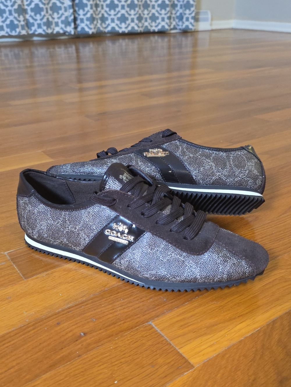 Coach Brown & Black Signature-Print Women's Sneakers